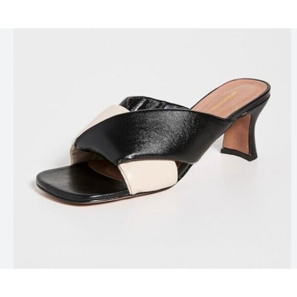 Intentionally Blank Tele Heel Sandals Verishop Garmentory Black White Slide 40‎ - Picture 3 of 6